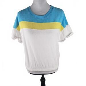 New York & Company Stylish Colorblock Terry Vintage Top